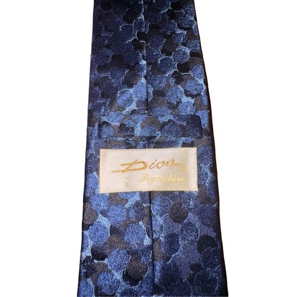 Dion 1967 Neckwear Navy Abstract 100% Silk Handmade Tie - Picture 3 of 6